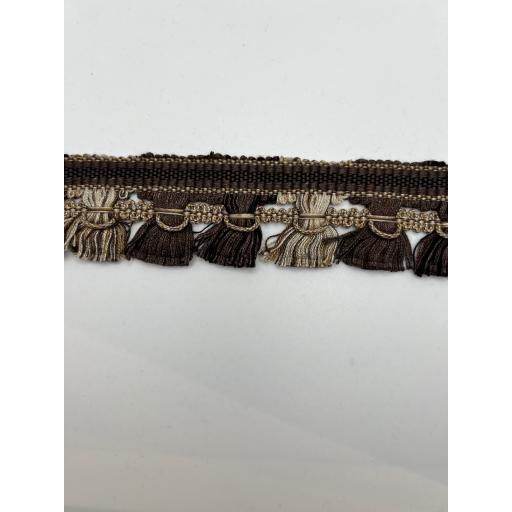 Haddon 50mm Tufted Tassel Fringe - Colour Dark Natural