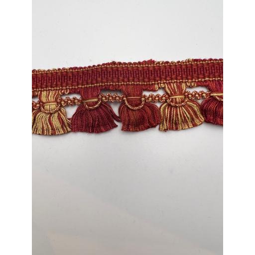 Haddon 50mm Tufted Tassel Fringe - Colour Red