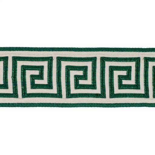 Greek Key 50mm Braid - Billiard Green